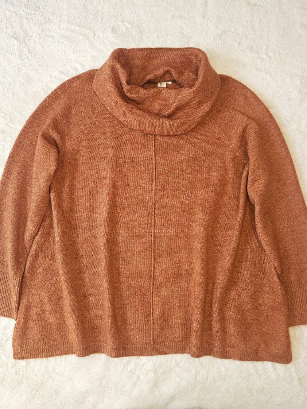 Jessica Simpson Women's Plus Size 3X Sweater Pullower Oversize Cowl Neck Copper
